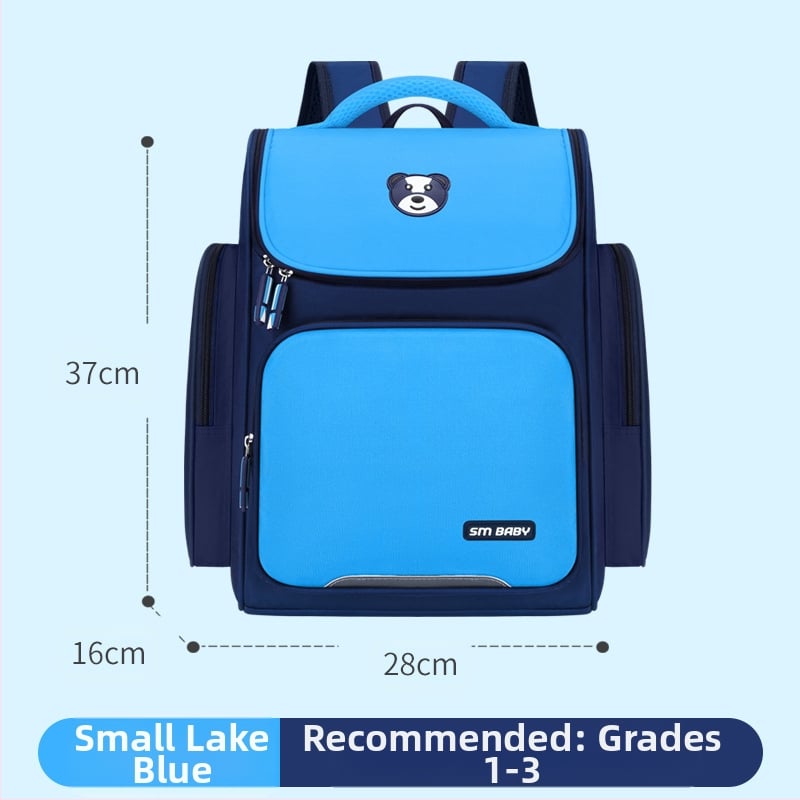 Školska torba za 1–6. razred, lagana, zaštita kralježnice, prozračni Oxford materijal, unisex, dječji dizajn, s logotipom u tisku (materijal: Oxford tkanina; značajke: prozračnost, otpornost na habanje, smanjenje opterećenja; naramenice sa zračnim jastukom