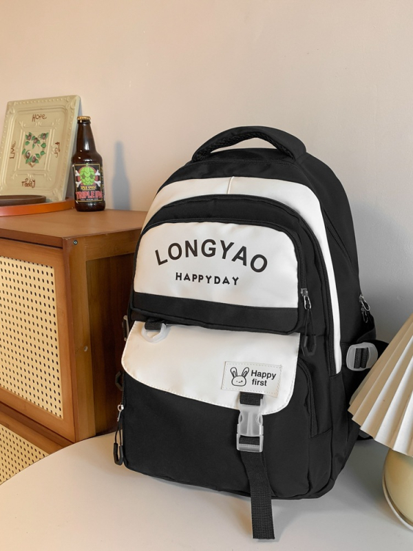 Lányoknak szóló iskolatáska nylonból légpárnás vállpántokkal – vízálló, kopásálló, gerincvédelem