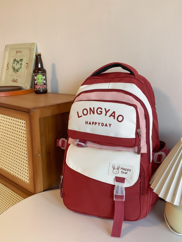 Lányoknak szóló iskolatáska nylonból légpárnás vállpántokkal – vízálló, kopásálló, gerincvédelem