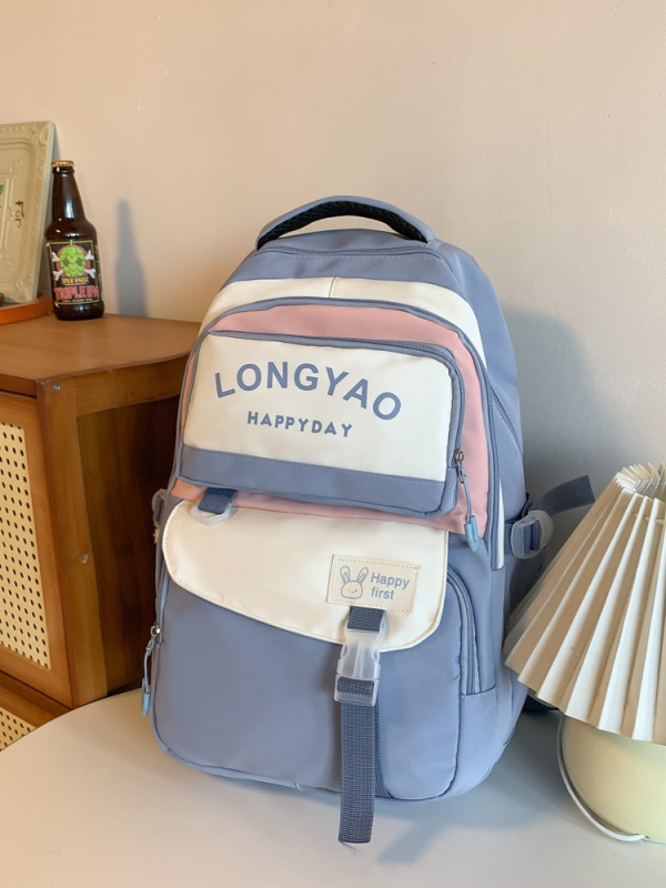 Lányoknak szóló iskolatáska nylonból légpárnás vállpántokkal – vízálló, kopásálló, gerincvédelem