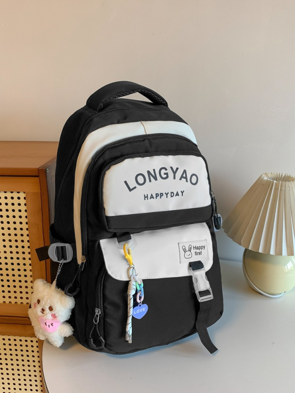 Lányoknak szóló iskolatáska nylonból légpárnás vállpántokkal – vízálló, kopásálló, gerincvédelem