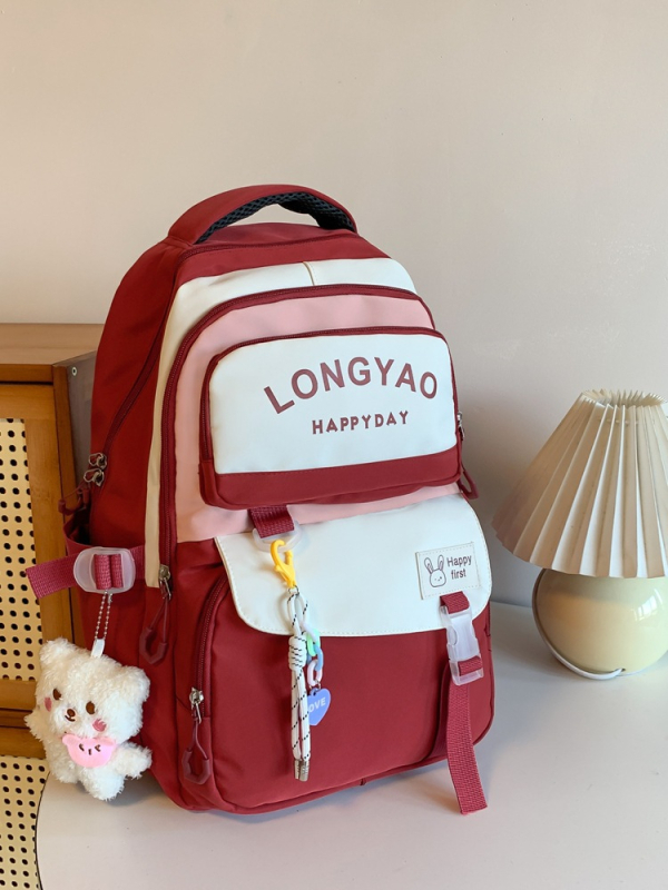 Lányoknak szóló iskolatáska nylonból légpárnás vállpántokkal – vízálló, kopásálló, gerincvédelem