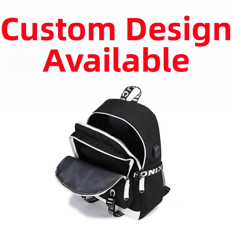 Mokyklos kuprinė iš kanvaso, didelis talpa 36–55L, USB įkrovimas, tinka 13 colių nešiojamam, Cartoon spaudas