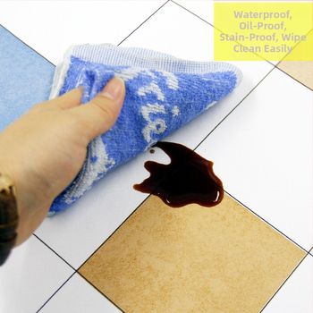 Αυτοκόλλητο τοίχου κουζίνας, PVC, αντοχή σε λιπαρά και νερό, μοτίβο τετράγωνα μωσαϊκό, μοντέρνο στυλ