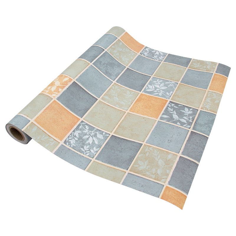 Öntapadós konyhai falmatrica, PVC, zsíroldó és vízálló, mozaik négyzet mintázat, modern stílus