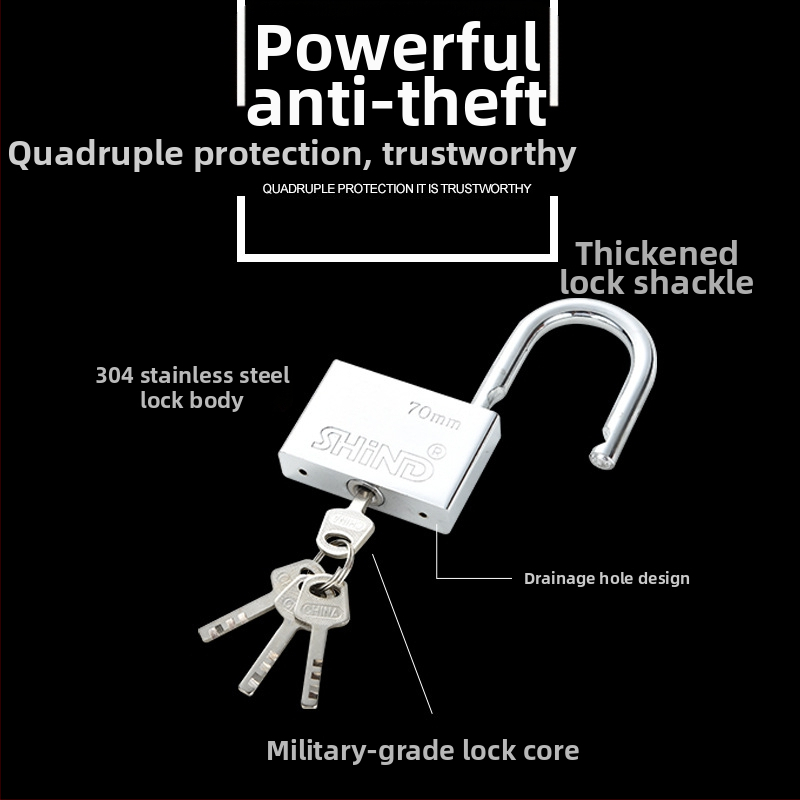 Οικιακή κλειδαριά με λεπίδα, τετράγωνη λεπίδα σχεδίασης, μεταλλικό σώμα από σίδηρο, μοντέλα 30–70, διατίθεται ιδιωτική ετικέτα