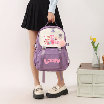 Unisex σχολική τσάντα — μεγάλη χωρητικότητα, ελαφριά κατασκευή, στυλ αστικής απλότητας, ύφασμα νάιλον, κατάλληλη για ταξίδια αναψυχής