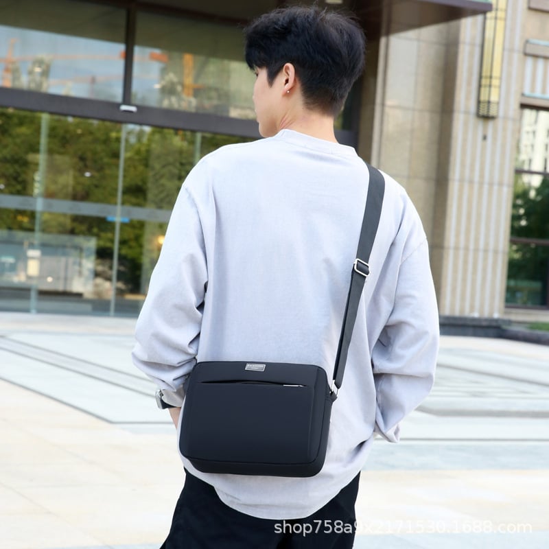 Ανδρική τσάντα ώμου — Αστικός μινιμαλισμός, ύφασμα Oxford, αδιάβροχη, πολύ ελαφριά, ανθεκτική στη φθορά — συμβατή με φορητό υπολογιστή 8 ιντσών