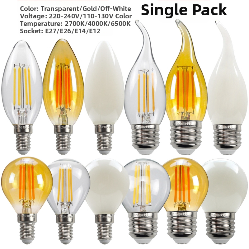 LED λάμπα Edison σε στυλ, μοντέλο G45, βάση βιδώματος E27/E26, 220V, CRI > 90