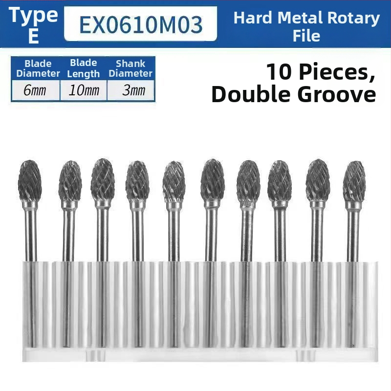 Σετ περιστροφικών καρβιδικών φρεζών για μεταλλική λείανση και γυάλισμα — Υλικό: βολφραμικό καρβίδιο; Συμβατό με ηλεκτρικό φρέζερ