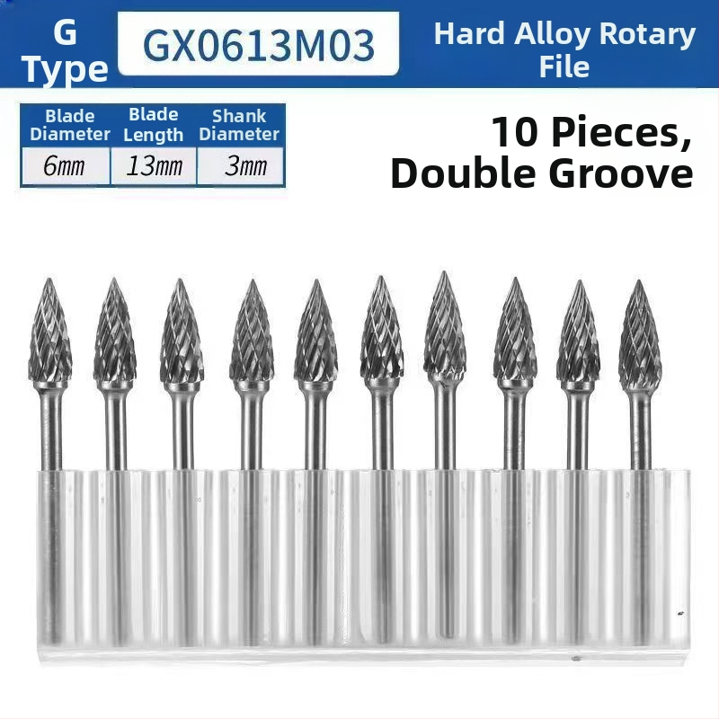 Σετ περιστροφικών καρβιδικών φρεζών για μεταλλική λείανση και γυάλισμα — Υλικό: βολφραμικό καρβίδιο; Συμβατό με ηλεκτρικό φρέζερ