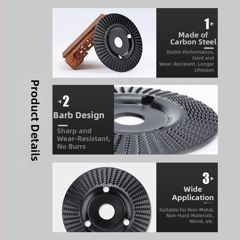 Chen Tu дървообработващ шлайф диск с bevel edge, зъби за дърворезба, висока въглеродна стомана, твърдост 56, максимална скорост 10000 об/мин, за дърво и дърворезба