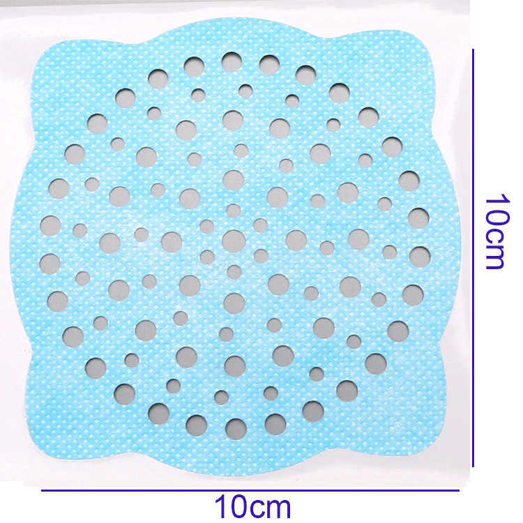 Filtru de canalizare de unică folosință pentru baie — etichetă autoadezivă dreptunghiulară, anti-blocare pentru părul de duș