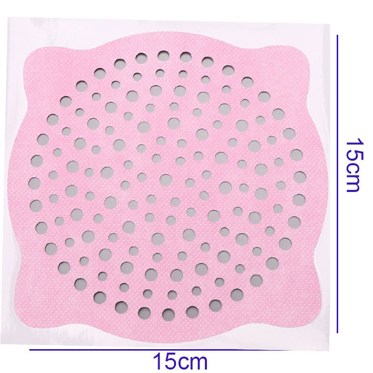 Filtru de canalizare de unică folosință pentru baie — etichetă autoadezivă dreptunghiulară, anti-blocare pentru părul de duș