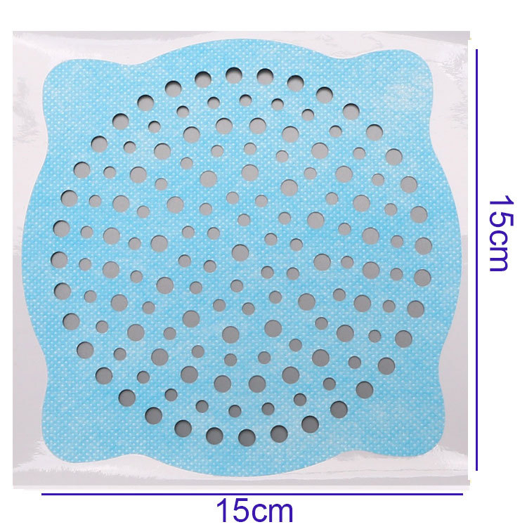 Filtru de canalizare de unică folosință pentru baie — etichetă autoadezivă dreptunghiulară, anti-blocare pentru părul de duș