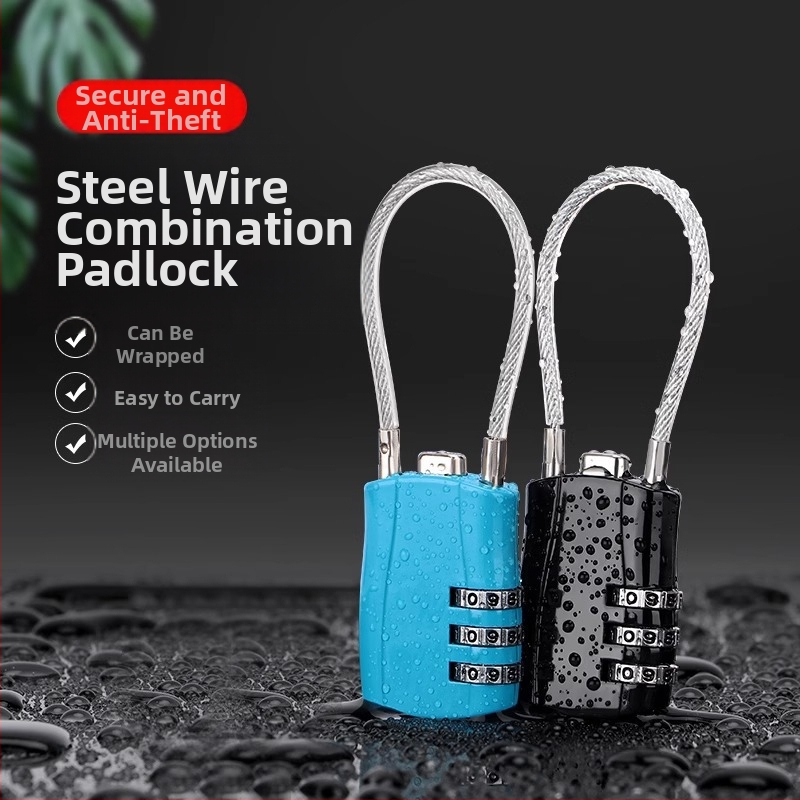 Κλειδαριά με κωδικό και συρματόσκοινί – μεταλλική, αδιάβροχη, ανθεκτική στη διάβρωση