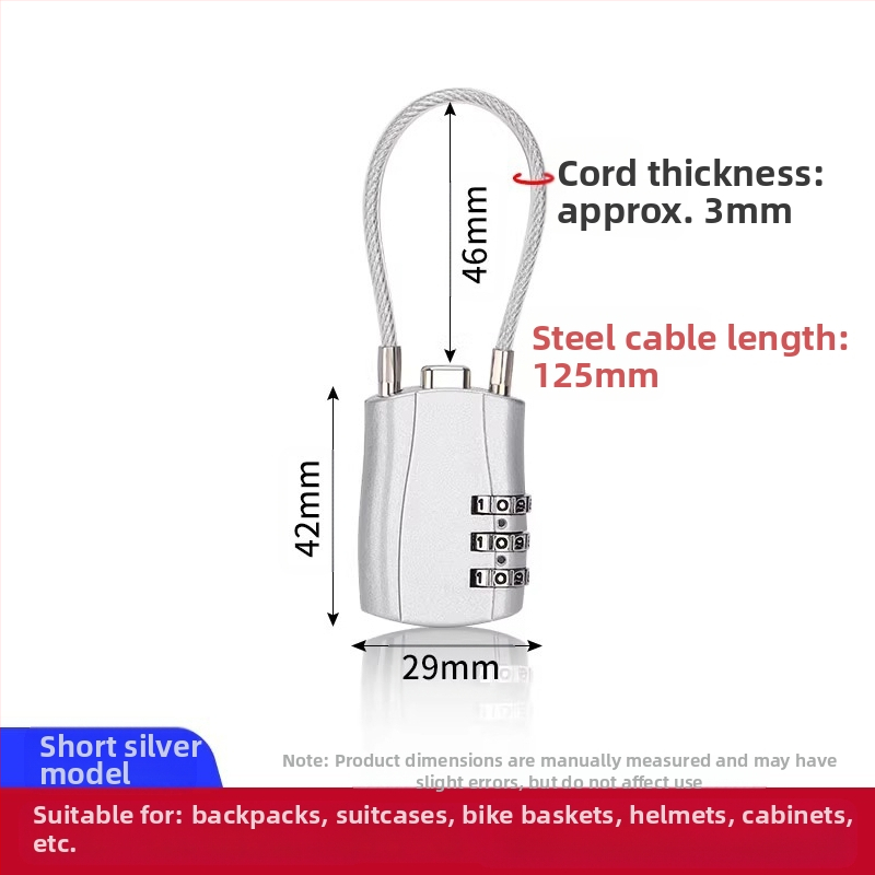 Κλειδαριά με κωδικό και συρματόσκοινί – μεταλλική, αδιάβροχη, ανθεκτική στη διάβρωση