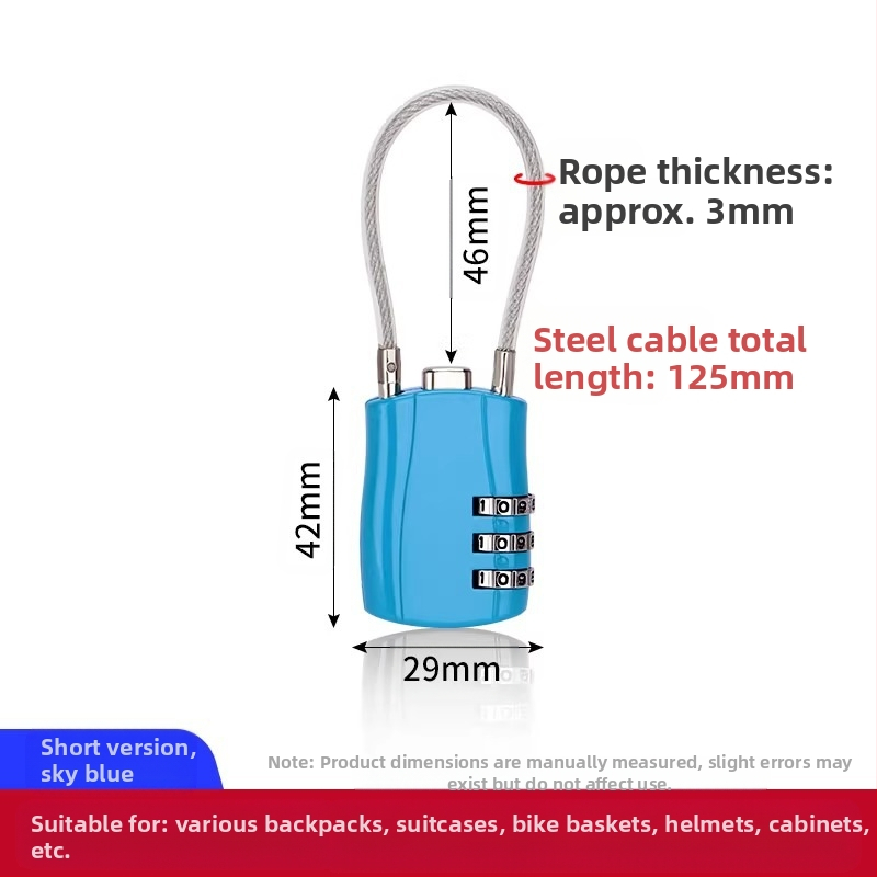 Κλειδαριά με κωδικό και συρματόσκοινί – μεταλλική, αδιάβροχη, ανθεκτική στη διάβρωση