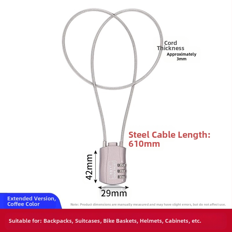 Κλειδαριά με κωδικό και συρματόσκοινί – μεταλλική, αδιάβροχη, ανθεκτική στη διάβρωση