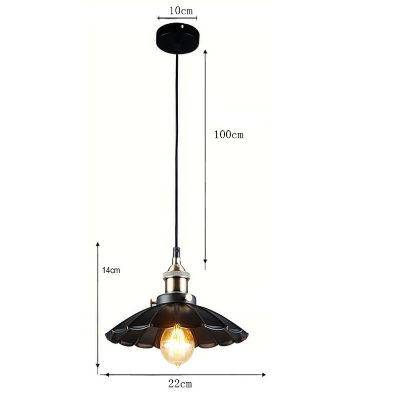 Σιδερένιο κρεμαστό φωτιστικό με LED, 220V, ρυθμιζόμενο ύψος, κάλυψη 5–15㎡
