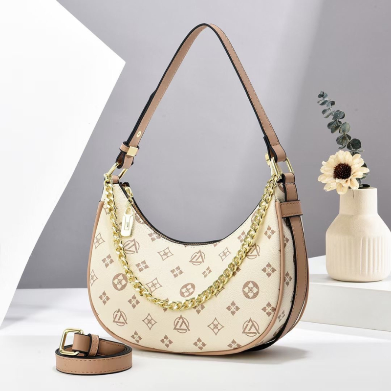 Γυναικεία τσάντα PU σε στυλ δρόμου, με φερμουάρ ανοίγματος, εσωτερική θήκη με φερμουάρ και θήκη για κινητό, επένδυση πολυεστερ, τρεις ιμάντες, κυκλοφορία φθινόπωρο 2024