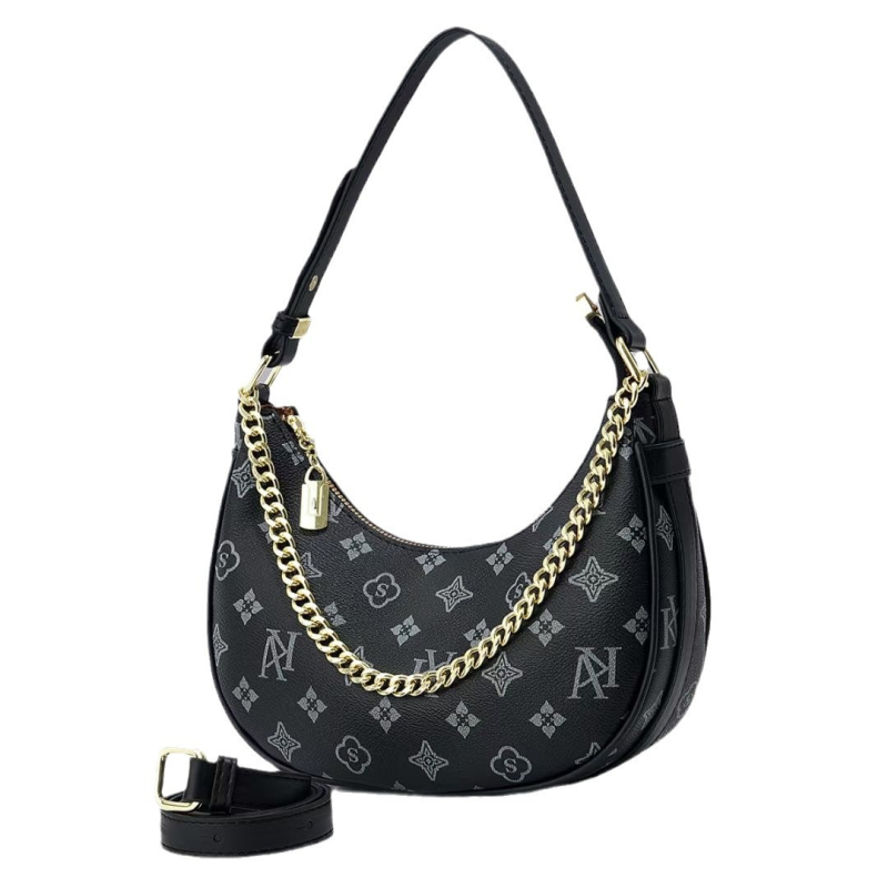 Γυναικεία τσάντα PU σε στυλ δρόμου, με φερμουάρ ανοίγματος, εσωτερική θήκη με φερμουάρ και θήκη για κινητό, επένδυση πολυεστερ, τρεις ιμάντες, κυκλοφορία φθινόπωρο 2024