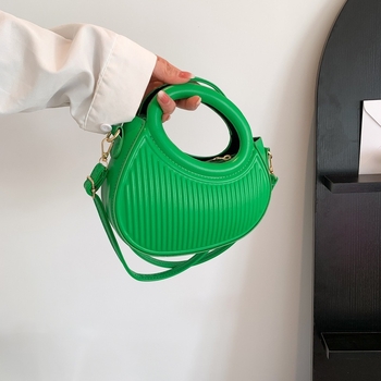 Τσαντάκι τύπου σέλα από PU, street-trend στυλ, φερμουάρ, σιλουέτα κελύφους, μονός ιμάντας