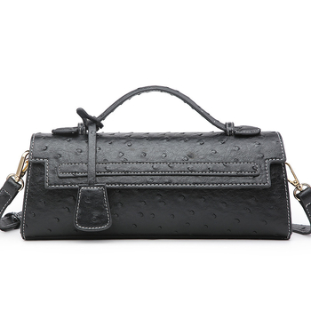 LIZHAO PU Τσάντα με μοτίβο στρουθοκαμηλίας, τετράγωνη οριζόντια μορφή, μαγνητικό κούμπωμα, εσωτερικά: θήκη με φερμουάρ, θήκη για κινητό, θήκη για ID