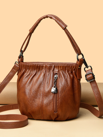Ženska crossbody bucket torba, PU materijal, street trend stil, zatvarač, poliester podstava
