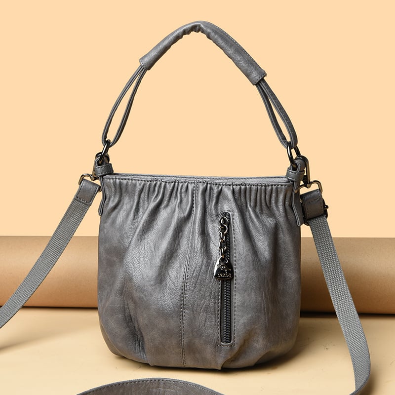 Ženska crossbody bucket torba, PU materijal, street trend stil, zatvarač, poliester podstava