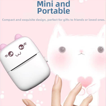 Μικρός φορητός εκτυπωτής ετικετών για λάθη στα μαθήματα — θερμικός εκτυπωτής με Bluetooth/USB, μορφή 75×30 мм, χωρητικότητα χαρτιού 57×25 мм, υποστήριξη εφαρμογής