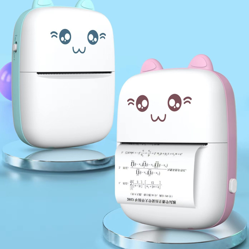 Μικρός φορητός εκτυπωτής ετικετών για λάθη στα μαθήματα — θερμικός εκτυπωτής με Bluetooth/USB, μορφή 75×30 мм, χωρητικότητα χαρτιού 57×25 мм, υποστήριξη εφαρμογής