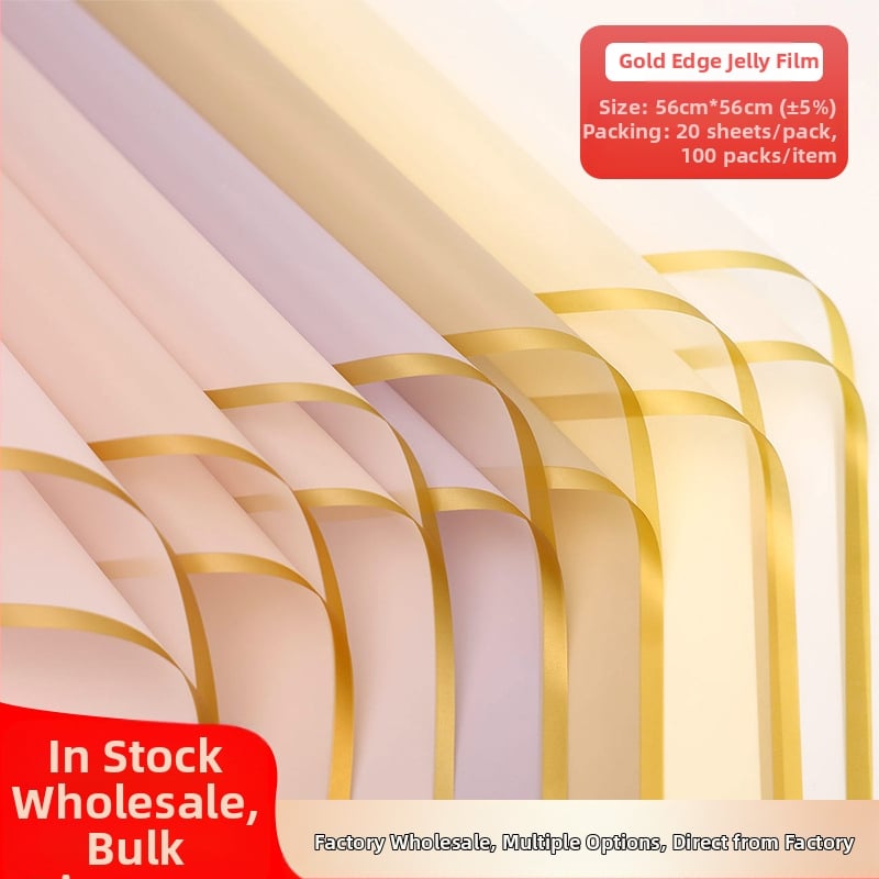 Želatinės membranos gėlių įvyniojamasis popierius — BOPP, graviravimas, išorinis įpakavimas, 20 lapų pakuotėje