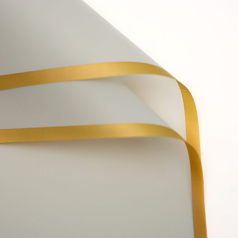 Χαρτί περιτυλίγματος λουλουδιών με μεμβράνη ζελέ — BOPP, Gravure εκτύπωση, εξωτερική συσκευασία, 20 φύλλα ανά πακέτο