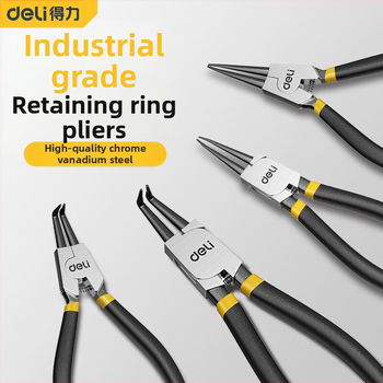 Deli цирлип клещи — вътрешни прави и външни извити, прав връх, пружинни клещи за вал, модел DL033