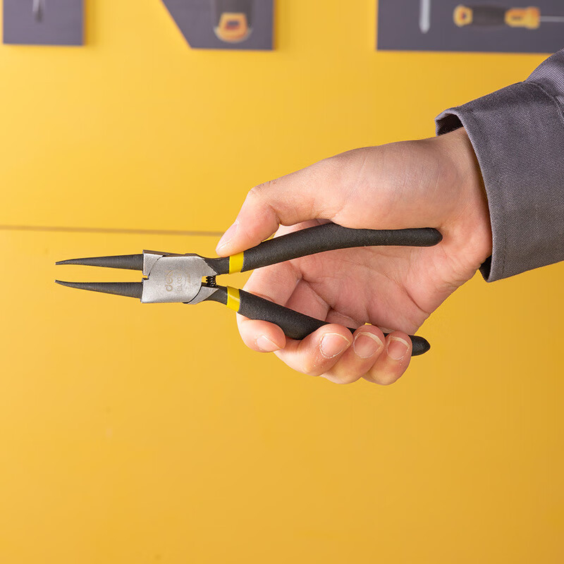 Deli цирлип клещи — вътрешни прави и външни извити, прав връх, пружинни клещи за вал, модел DL033