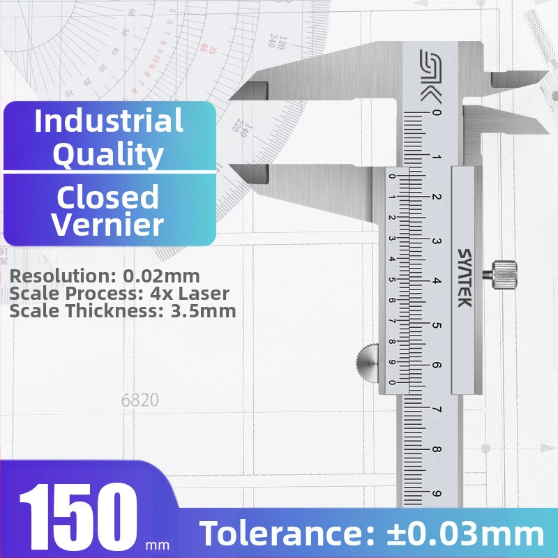 Syntek верниер штангенциркул, неръждаема стомана, затворен тип, индустриално качество