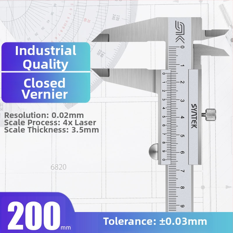 Syntek верниер штангенциркул, неръждаема стомана, затворен тип, индустриално качество