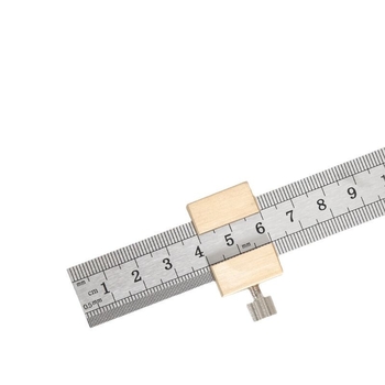Χάρακας από ανοξείδωτο ατσάλι με μπλοκ τοποθέτησης και περιοριστή – για ξυλουργικές εφαρμογές, κλίμακα μετρική και ίντσες