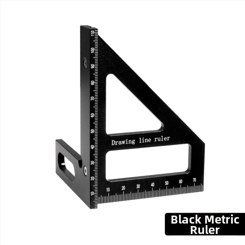 Αλουμινίου κράμα μετρητικός χάρακας για ξυλουργούς με τρίγωνο και ανιχνευτή ορθογώνιου γωνίας, με μετρικές μονάδες και ίντσες, XYT