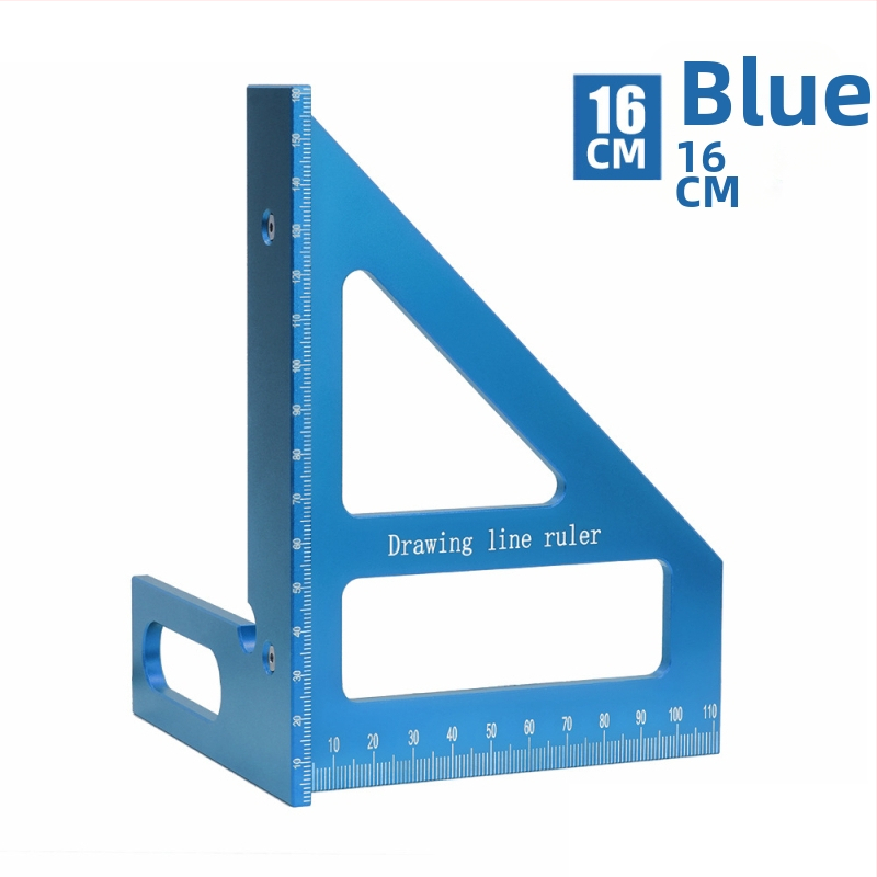 Αλουμινίου κράμα μετρητικός χάρακας για ξυλουργούς με τρίγωνο και ανιχνευτή ορθογώνιου γωνίας, με μετρικές μονάδες και ίντσες, XYT