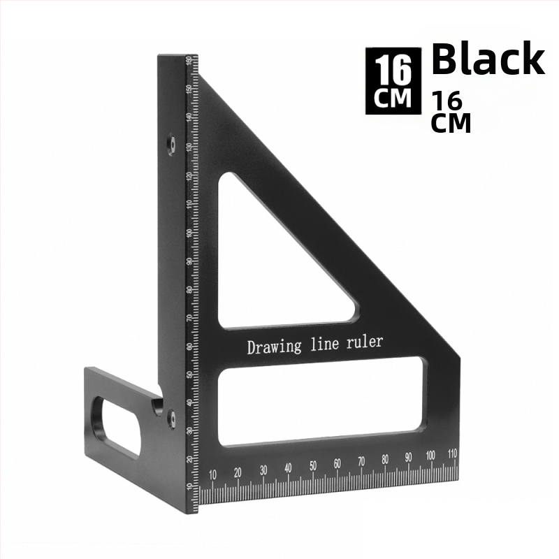 Αλουμινίου κράμα μετρητικός χάρακας για ξυλουργούς με τρίγωνο και ανιχνευτή ορθογώνιου γωνίας, με μετρικές μονάδες και ίντσες, XYT