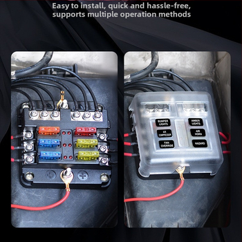 Baohe αυτόνομο κουτί ασφάλειας 6 πόλων με θετικό και αρνητικό πόλο — κατάλληλο για αυτοκίνητα, RV, SUV, off-road οχήματα, φορτηγά και λεωφορεία; διακλάδωση ισχύος