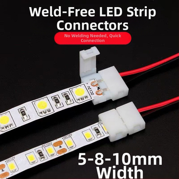 Σύνδεσμος LED λωρίδας χωρίς συγκόλληση, με κλιπ στερέωσης και κεφαλή κρυστάλλου, σε γυμνή πλακέτα, χαμηλή τάση