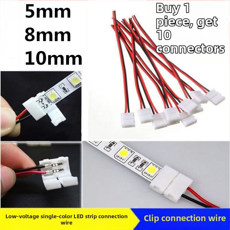 LED лента без заваряване – конектор с клип за крепеж и кристална глава, гола платка, ниско напрежение