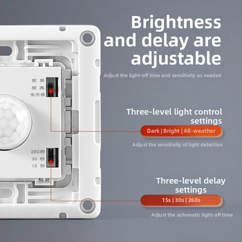 Αισθητήρας κίνησης υπέρυθρων με καθυστέρηση 1,5 δευτερόλεπτα, εύρος τάσης 0-440 V