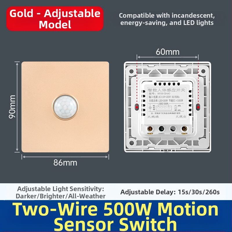 Αισθητήρας κίνησης υπέρυθρων με καθυστέρηση 1,5 δευτερόλεπτα, εύρος τάσης 0-440 V