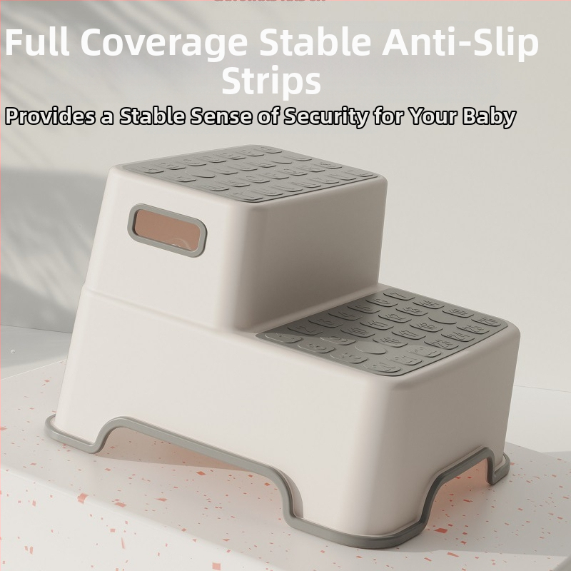 Стъпаловидно табуретче за тоалет с двойно ниво за миене на ръце, повишава височината, антихлъзгащ се стол за баня, пластмасова конструкция, Zhejiang, Little Sugar Boy