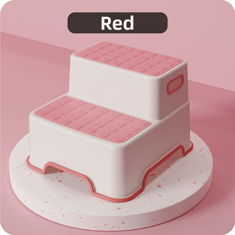 Scăunel de toaletă cu trepte duble pentru spălatul mâinilor, crește înălțimea, scaun de baie antiaderent, din plastic, origine Zhejiang, brand Little Sugar Boy