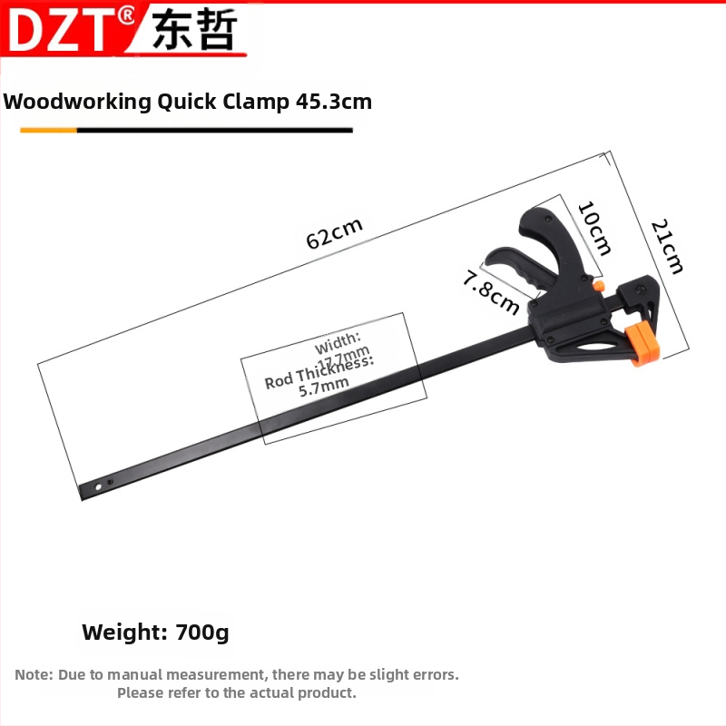 Дърводелска F‑щипка, 4–30 инча, пластмасова глава, марка DZT/Dongzhe